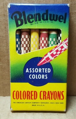 Vintage Blenwel Crayons - Box Of 6 (B-2)