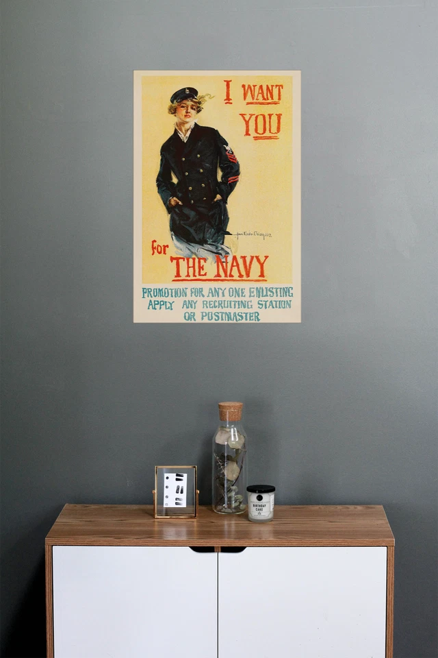 Te quiero para la marina | Howard Chandler Christy | Impresión artística vintage de la Primera Guerra Mundial de 1917 Foto 2 de 4