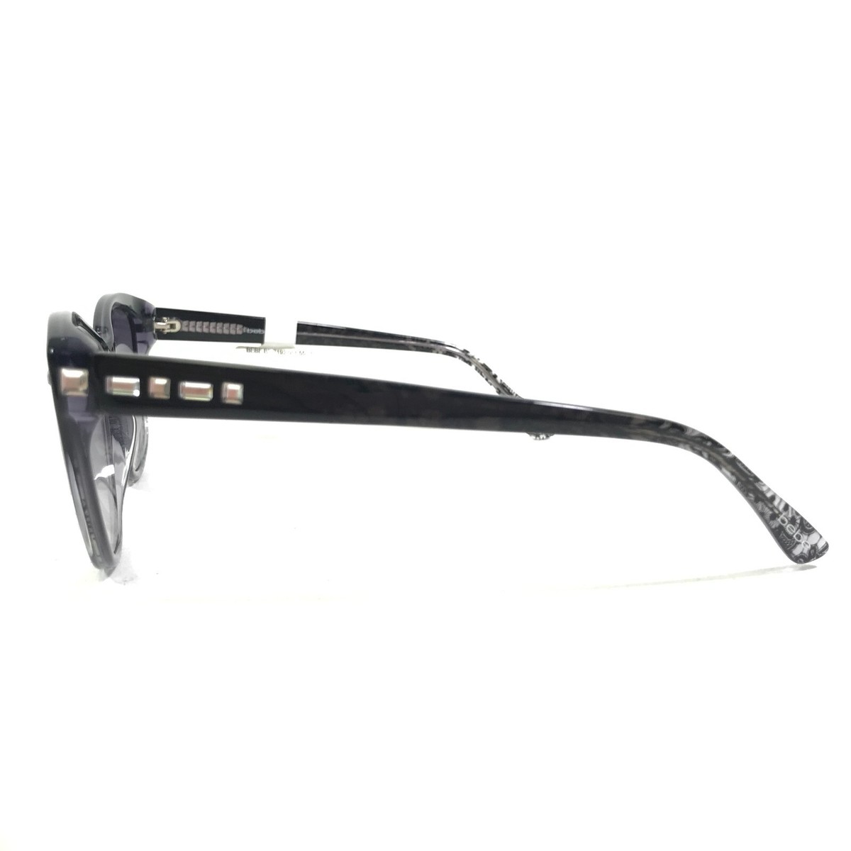 Bebe Sunglasses BB7193 001 JET LACE WINNER Black Cat Eye 