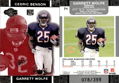 2007 Topps Co-Signers Changing Faces Gold Red 078/399 RC Benson/Wolfe #71 Bears