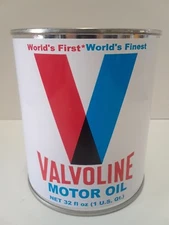 Vintage Valvoline Motor Oil Can 1 qt. - ( Re-pop Collectible )