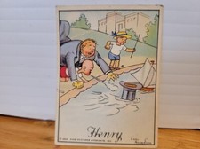 VINTAGE 1936 TAREYTON  HENRY COMIC CARD HENRY PLAING AT POND #2