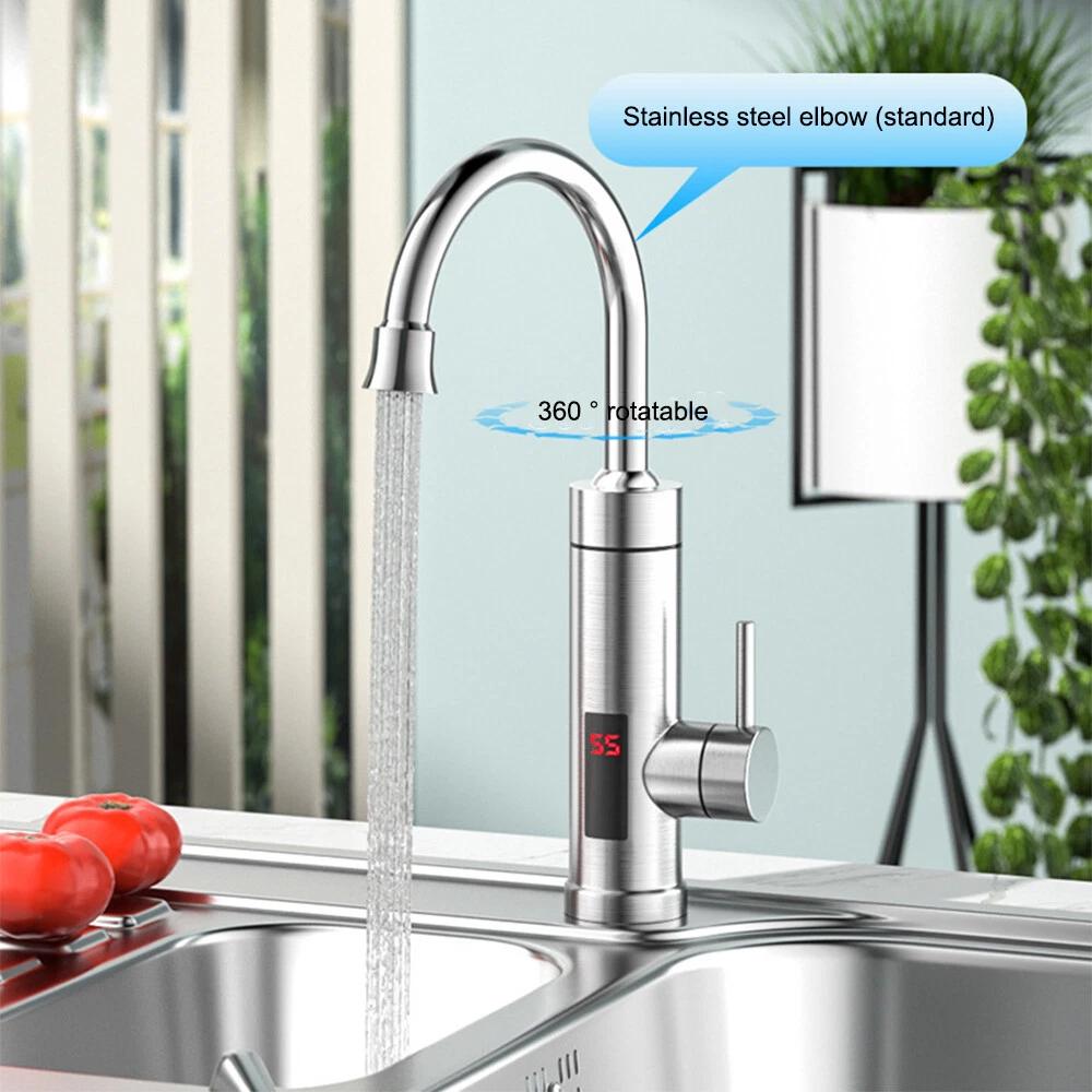 Electric Heating Tap Kitchen Bathroom Fast Instant Hot Water Heater Faucet  LED | eBay
