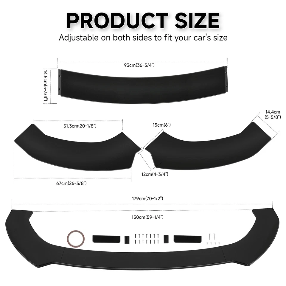 Kit de carrocería divisor alerón labial parachoques delantero brillante para Chrysler 300 300C 200 Foto 3 de 4