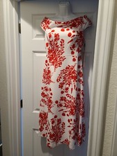 Calvin Klein Red Floral Cap Sleeve Dress 4 $134