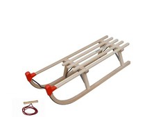 Set Schlitten Yaro90 + Zugleine  Holzschlitten Rodel 95kg belastbar