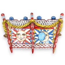 Sponda di Carretto Siciliano, ceramica Caltagirone, L 40 x h 25 cm ca. decoro So
