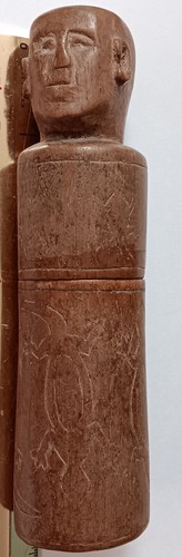 Indonesia Timor Lime Powder Carved Lizards & Man Container Bottle - Picture 9 of 9