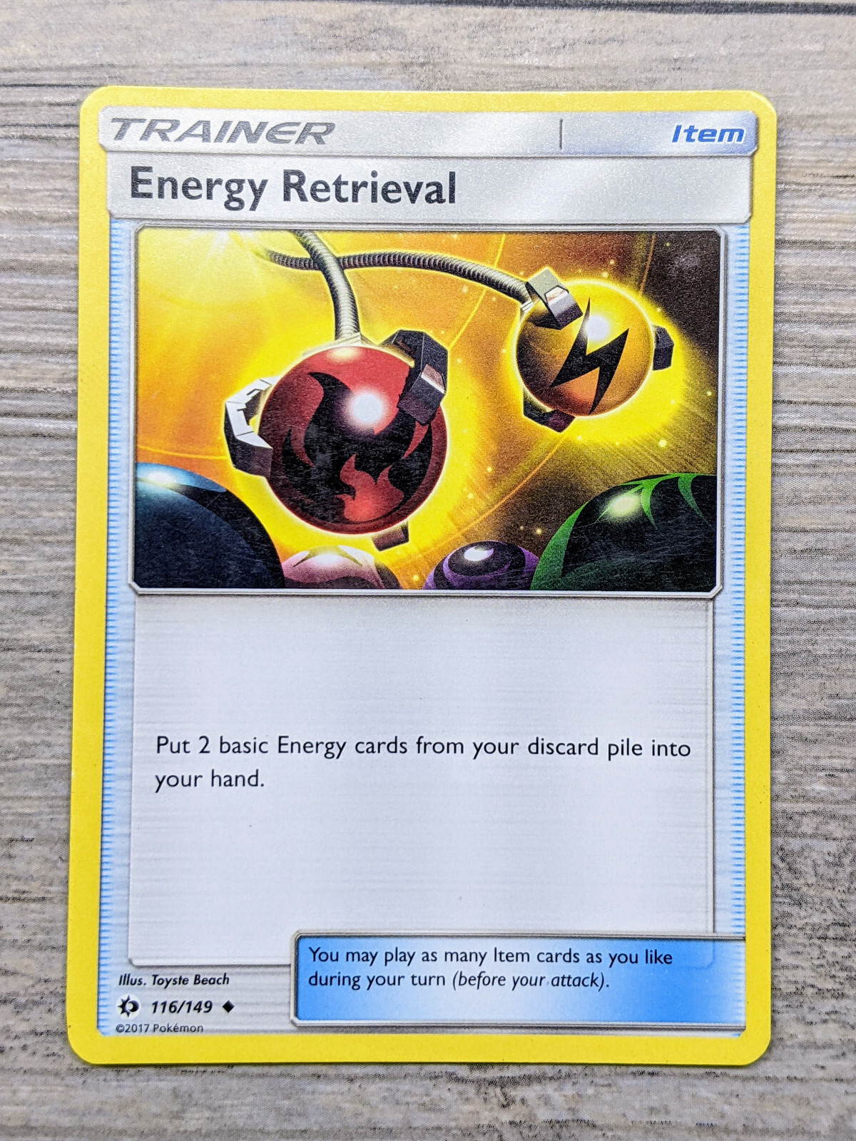 2017 Energy Retrieval Item Trainer 116/149 - Sun & Moon Base Set - Pokemon TCG
