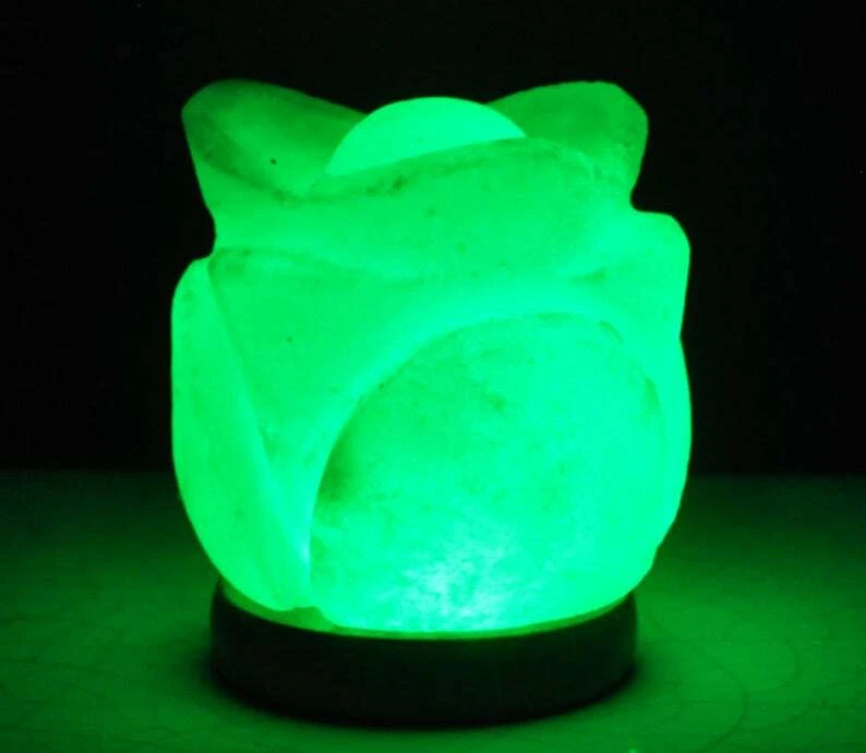 Lâmpada USB em forma de rosa salada do Himalaia, 7 lâmpadas LED que mudam várias cores - Imagem 4 de 4