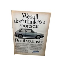 1982 Honda Civic GL Car Original Print Ad vintage 80s