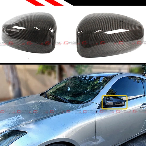 FOR 2003-2007 INFINITI G35 COUPE CARBON FIBER JDM DIRECT ADD-ON MIRROR COVER CAP