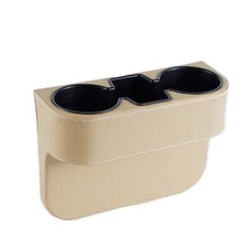 Coin Side Pocket Console Side Pocket Leather Cover Car Cup Holder Auto Front ...