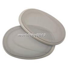 2pcs 6"x9" Inch Speaker Grill Cover Audio Decorative Circle Metal Mesh Beige 1