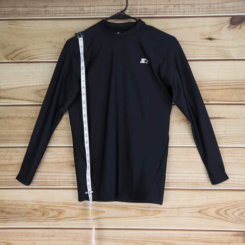 Camisa Starter Activewear Manga Larga Niños Talla L Negra Poliéster Ajustada Elástica Foto 3 de 4