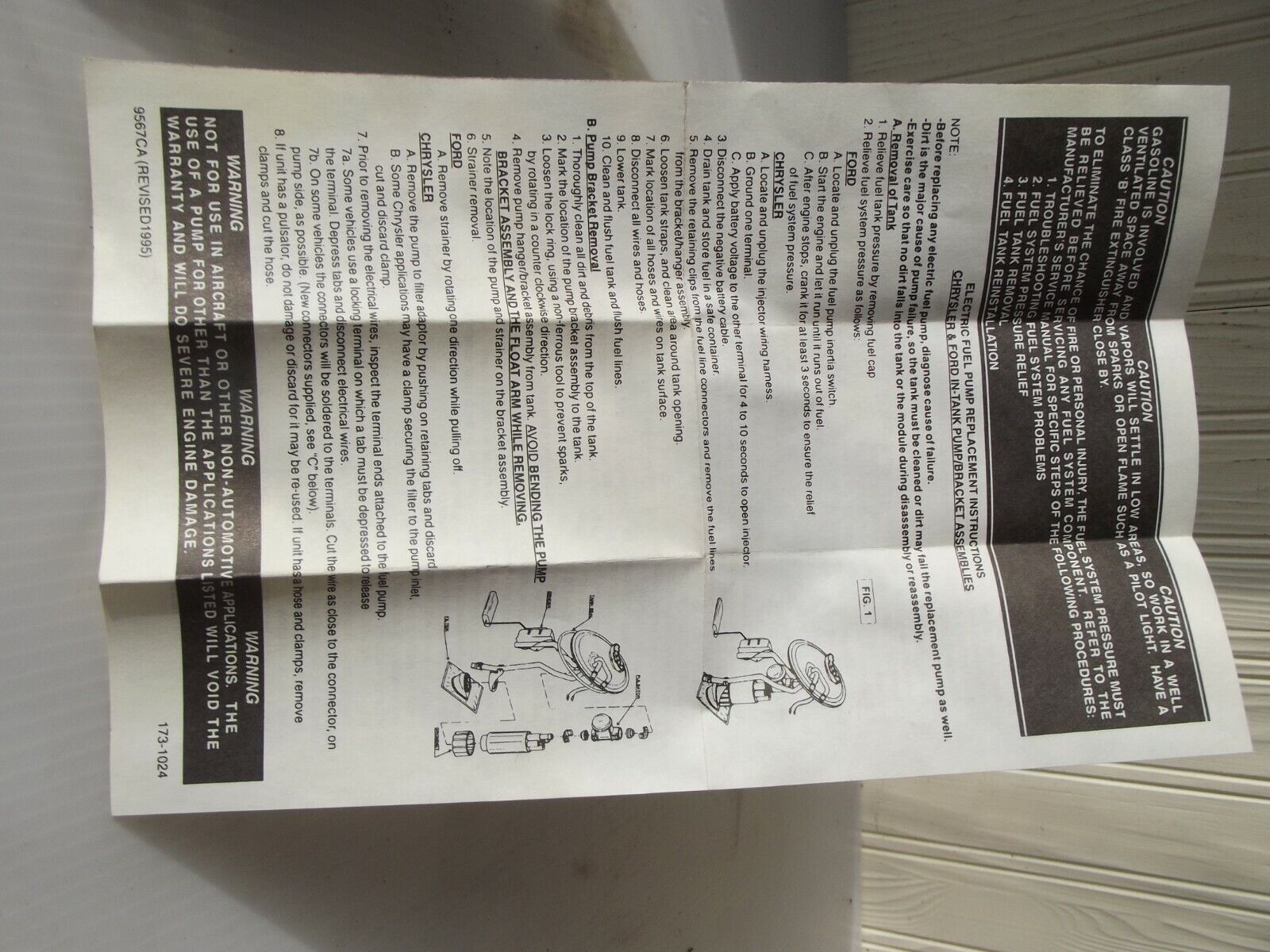 Carter Fuel Pump for Napa, Part Number P74083 Electric Gas Fuel Pump