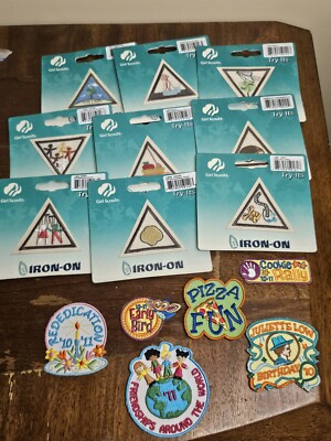 Girl Scout Kids Apatches lot 15 Various Iron On Badges America 2010 2011 New