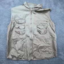 Adult's Ranger Vest Enhanced Tru-Spec Beige Safari Khaki Pockets Size M