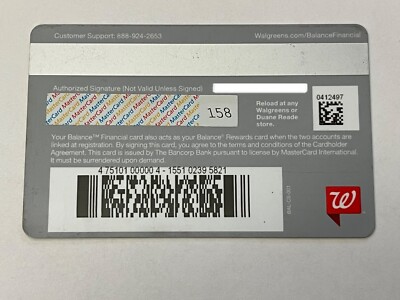 Balance Financial MasterCard Credit Card Walgreens Bancorp
