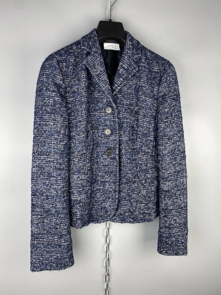 Akris Punto Womens Wool Alpaca Knit Button Casual Blazer Jacket Size S / US 4 - Image 2 of 4