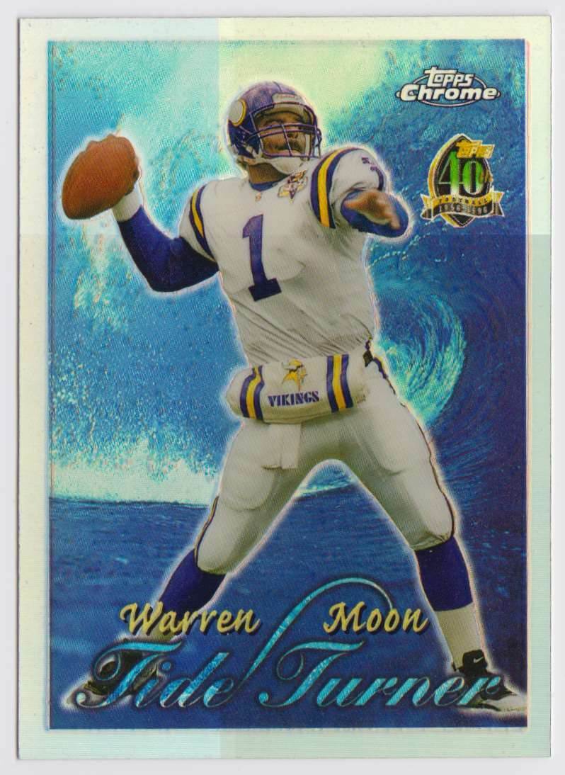 1996 Topps Chrome Tide Turners Refractor #TT2 Warren Moon Minnesota Vikings