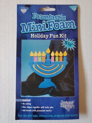 Nicole Mini Foam DIY Holiday Fun Kit Kids Crafts 5.5'' Hanukkah Menorah 6+ New 