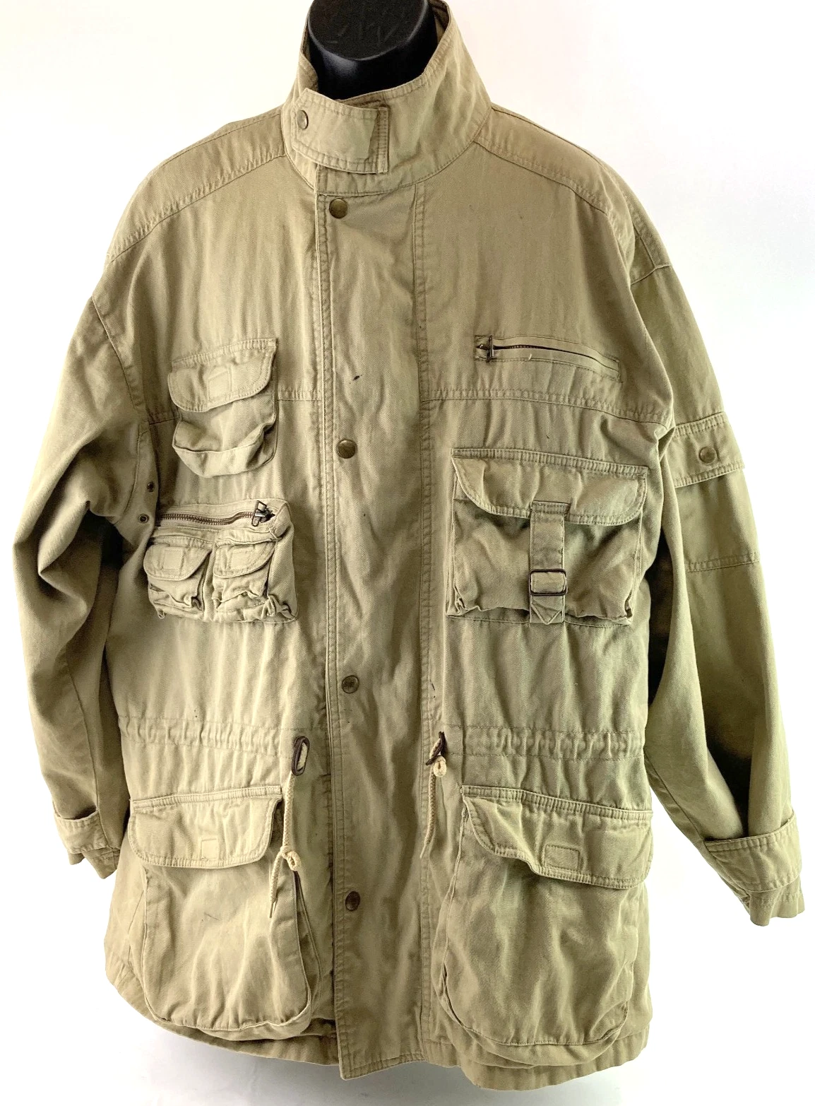 Vintage Native Habitat Safari Jacket Men's XL Tan Animal Hunting Planet Earth - product detail image 1
