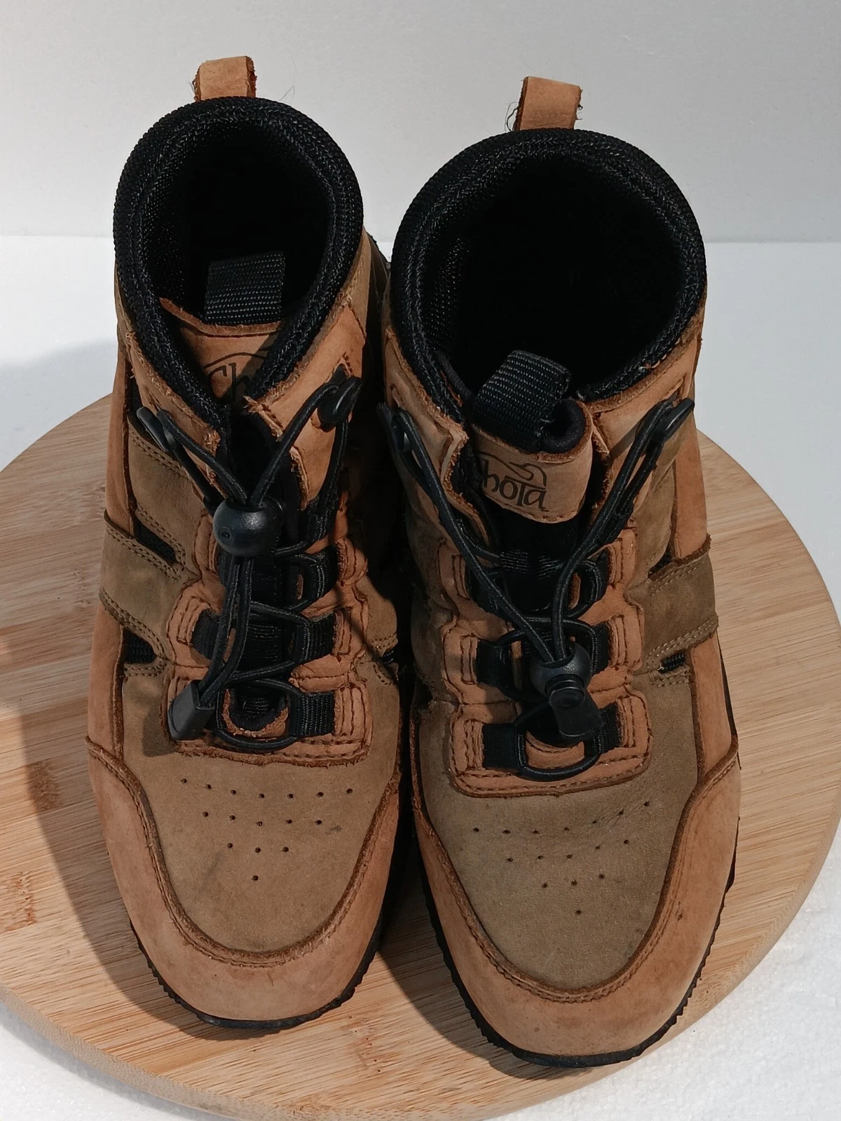Chota Boots Wading Felt/Rubber Soles Ankle Outdoor Lace Up Size 8 Brown WW150