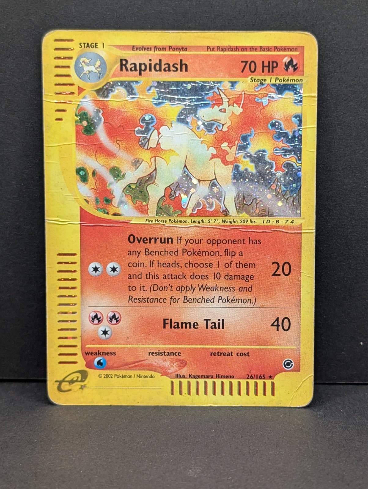 Rapidash 026/165 Expedition Base Set Holo Rare Pokemon TCG Nintendo