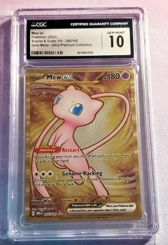 2023 Pokemon SV 151 Gold Metal Ultra Premium Coll #205 Mew ex CGC 10