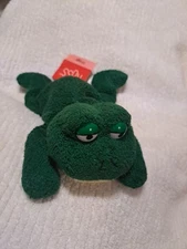 Russ Berrie 6" Frugs the Bean Bag Frog Plush 21104 super soft yellow green