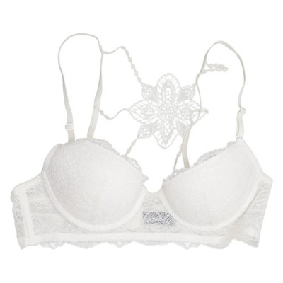 Undiz, BH, Größe: 75A, Weiß, Elasthan/Polyamid, Blumen, Spitze, Damen #JVY