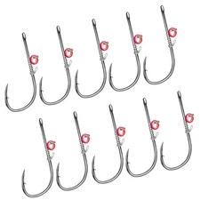 10 * Catfish Hooks Live Shrimp Fixed Hook Carbon Steel With Holes Effortless