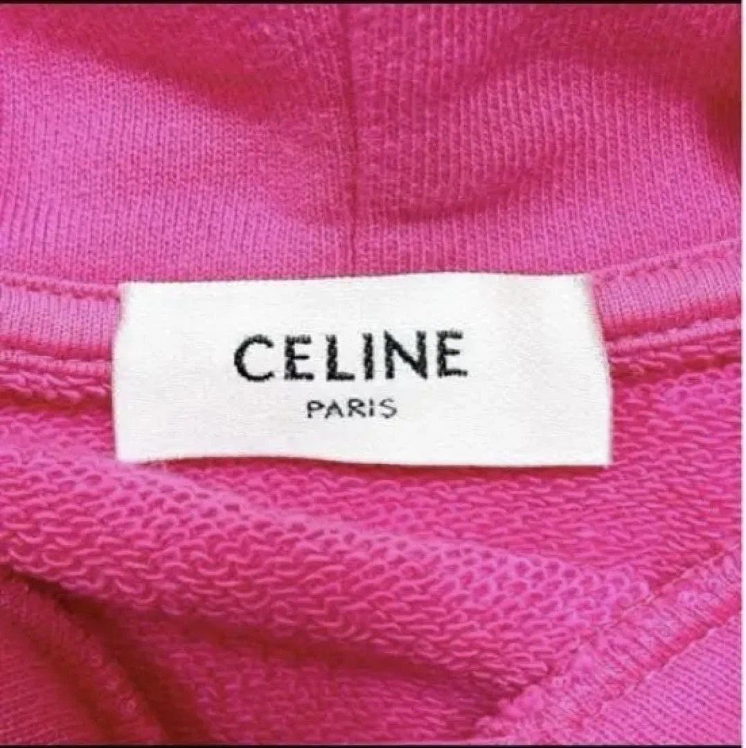 Felpa con cappuccio rosa CELINE colore raro