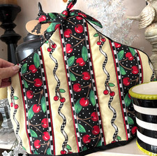 Vtg MARY ENGELBREIT Quilted Fabric Cherries T...