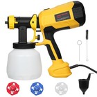 Paint Sprayer 600W High Power 3 Nozzles & 3 Patterns 1200Ml Bottle Easy to Cl.