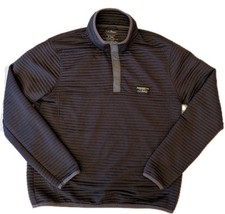 LL Bean Airlight Ribbed 1/4 Snap Medium Mens Slightly Fitted Grey Pullover EUC