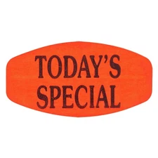 Today's Special Label Fluorescent Yellow Grabber Grocery Store Labels Black