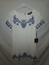 LuLu's Coveted Curated Collected Women's White Sheath Dress Zip Up Size M NWT