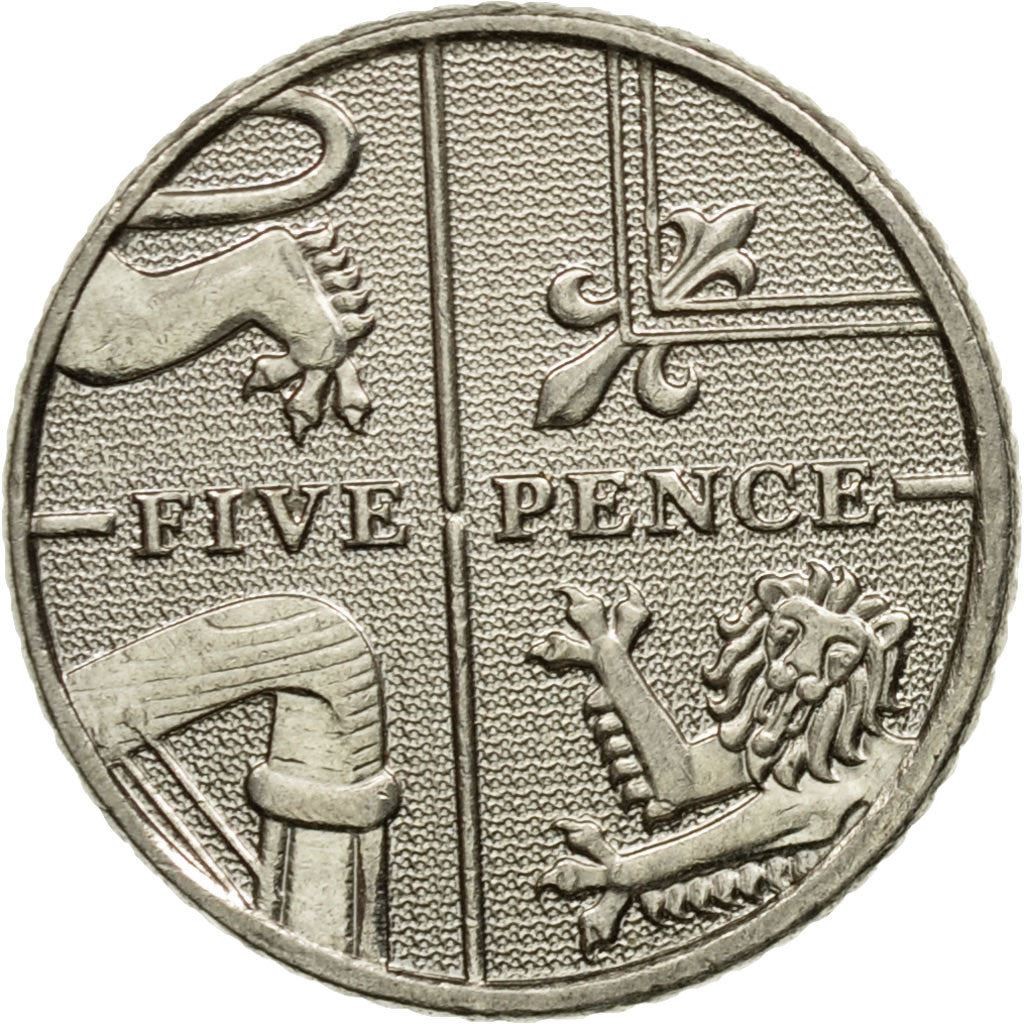 United Kingdom | 5 Pence Coin | Elizabeth II | Km:1109