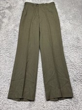 Military Dress Pants Men 33L Green Wool USMC Marine Corp Shade 2212 Trousers Vtg