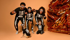 Halloween Women s Family Matching Pajamas Glow In The Dark , Size L Black --F3-