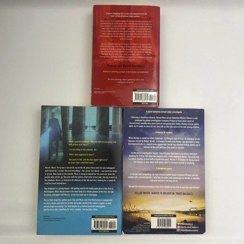 3 x Stand Alone David Baldacci Paperback Books - Simple Truth, True Blue, Lies - image 2 of 4