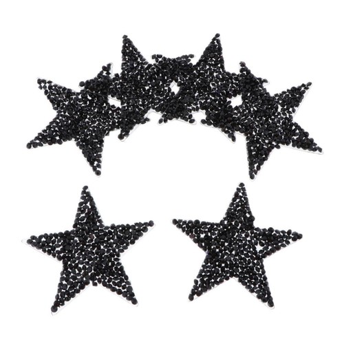 24 toppe termoadesive con strass a forma di stella, 4 misure