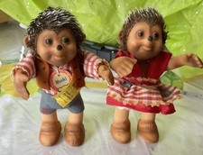 2 Vtg Steiff Hedgehog Mucki Macki Buttons, 1Ribbon Tags 75 years old