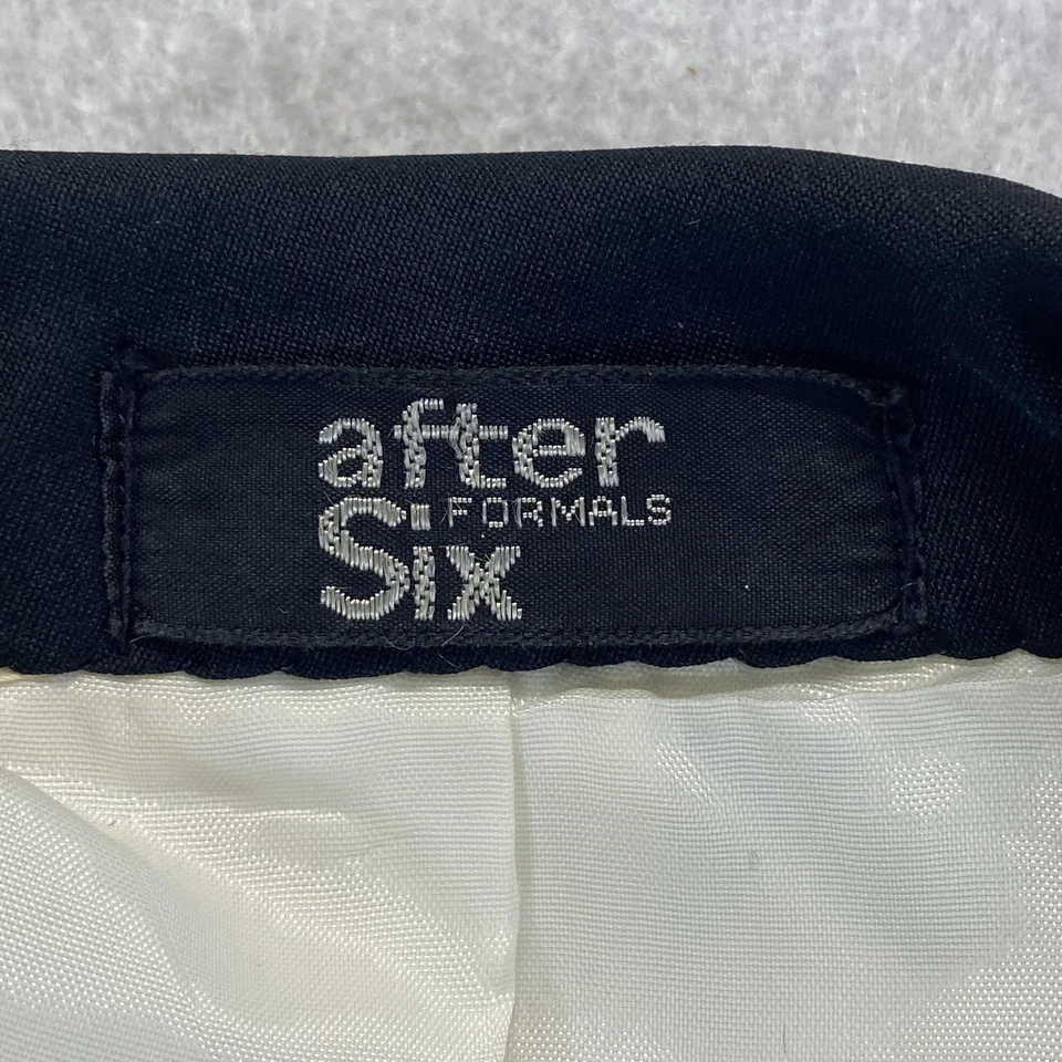 Chaqueta Esmoquin Vintage After Six Para Hombre 38 Corta Marfil Negro Borde Cena Baile de graduación Años 80 Foto 4 de 4