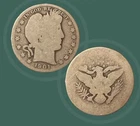 1901 Barber Half Dollar AG 90% Silver Better Date Strong Rim