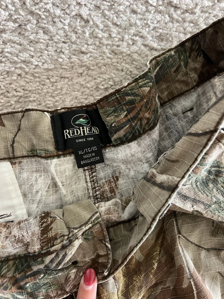 Calça camuflada masculina couro silencioso cabeça vermelha bolsos de carga GG caça acampamento ao ar livre  - Imagem 3 de 4