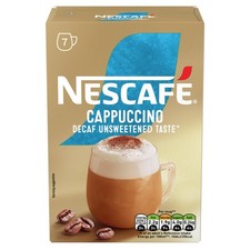 NESCAFÉ Cappuccino Decaf Instant Coffee 7 Sachets 100percent Responsibly Sourced
