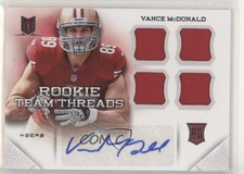 2013 Panini Momentum Quad Materials Signatures 19/25 Vance McDonald #26 Auto no9